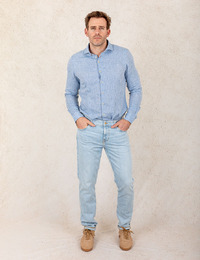 Modern Fit Linnen Overhemd – Lichtblauw  