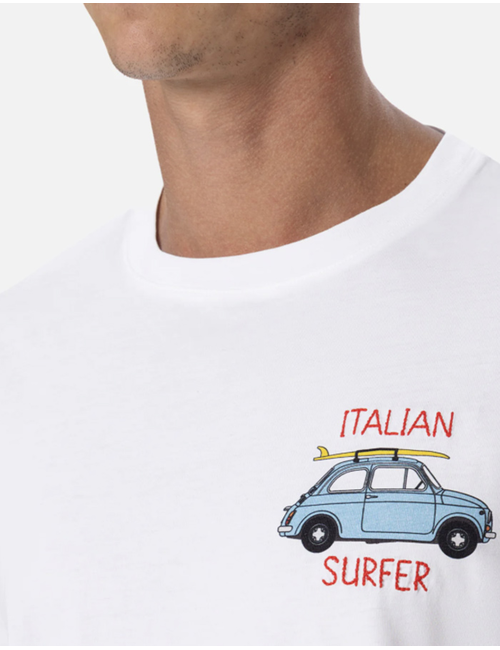 Katoenen T-shirt met Fiat 500 Print en Borduurwerk – Special Edition
