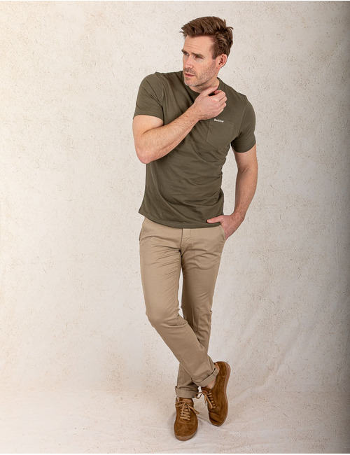 Standard fit t-shirt met borstzak
