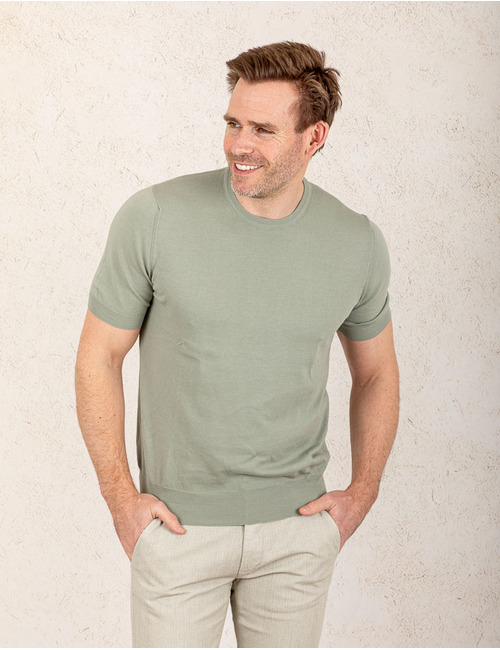 Gebreide T-shirt van 100% soft cotton  