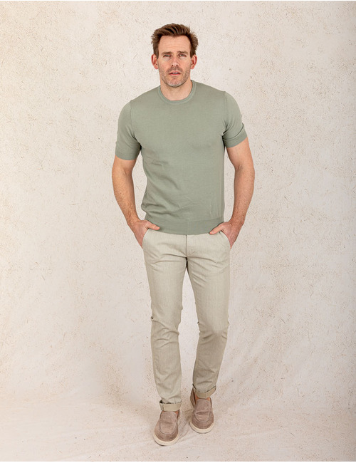 Gebreide T-shirt van 100% soft cotton  