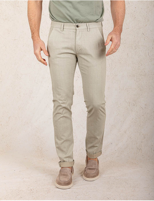 Modern Fit P. Torinostyle Broek – Lichtbeige Structuur  