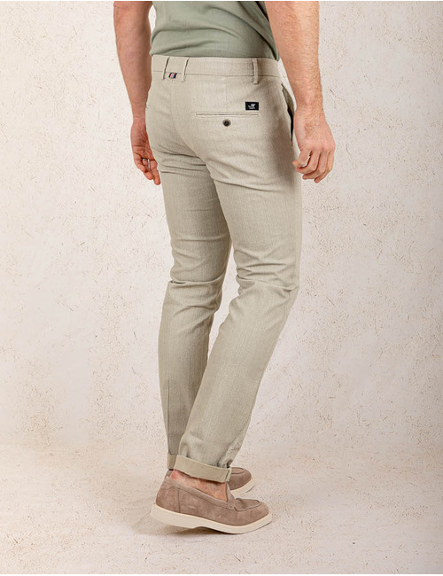 Modern Fit P. Torinostyle Broek – Lichtbeige Structuur  