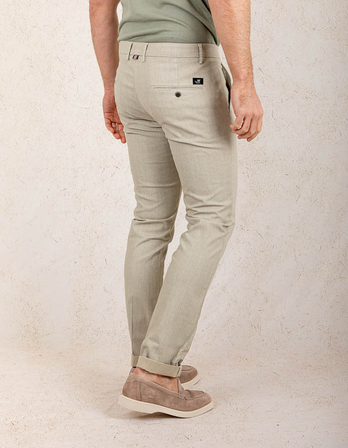 Modern Fit P. Torinostyle Broek – Lichtbeige Structuur  