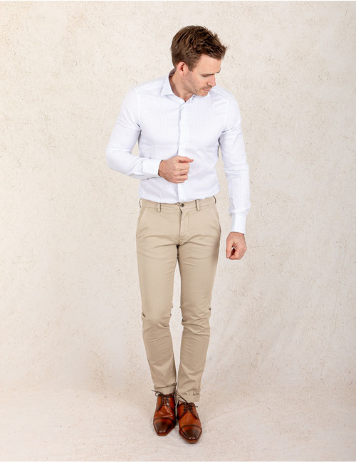 Slim fit geruit overhemd in katoen  