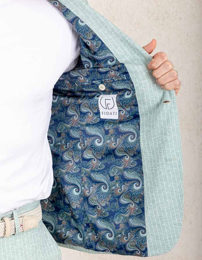 Gestreept slim fit kostuum met stretch  