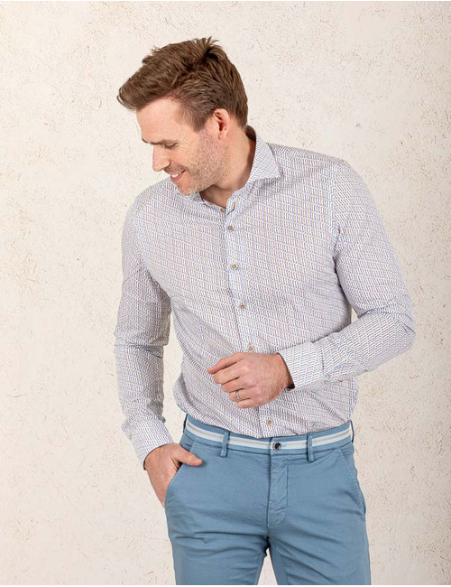 Modern Fit Katoenen Overhemd – Multicolor  
