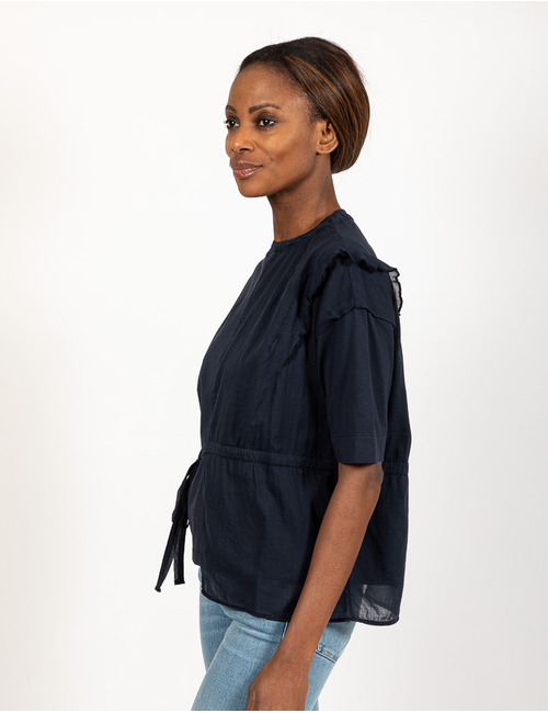 High t-shirt korte mouw marine