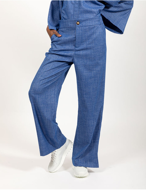 Studio Clique broek met elatische band blauw