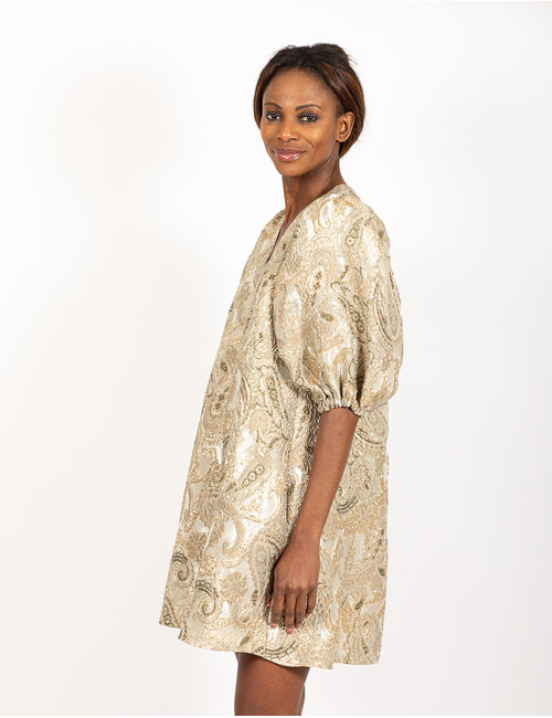 Nxi By Oni Onik kort kleed goud