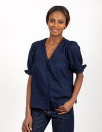 Fabienne Chapot korte mouw bloes marine