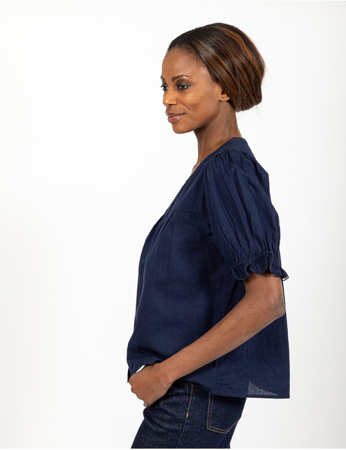 Fabienne Chapot korte mouw bloes marine