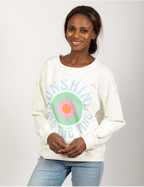 Grace lange mouw sweater ecru