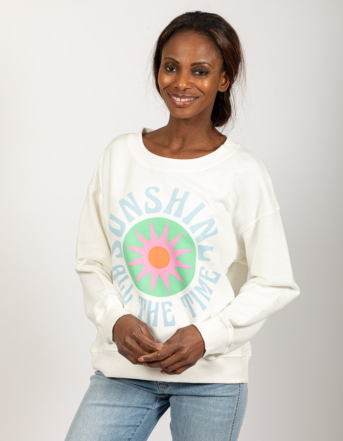 Grace lange mouw sweater ecru