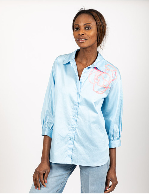 Senso lange mouw bloes blauw