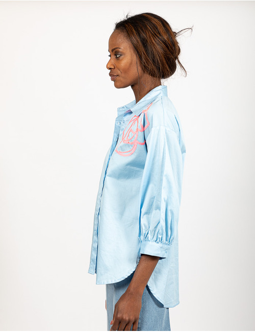 Senso lange mouw bloes blauw