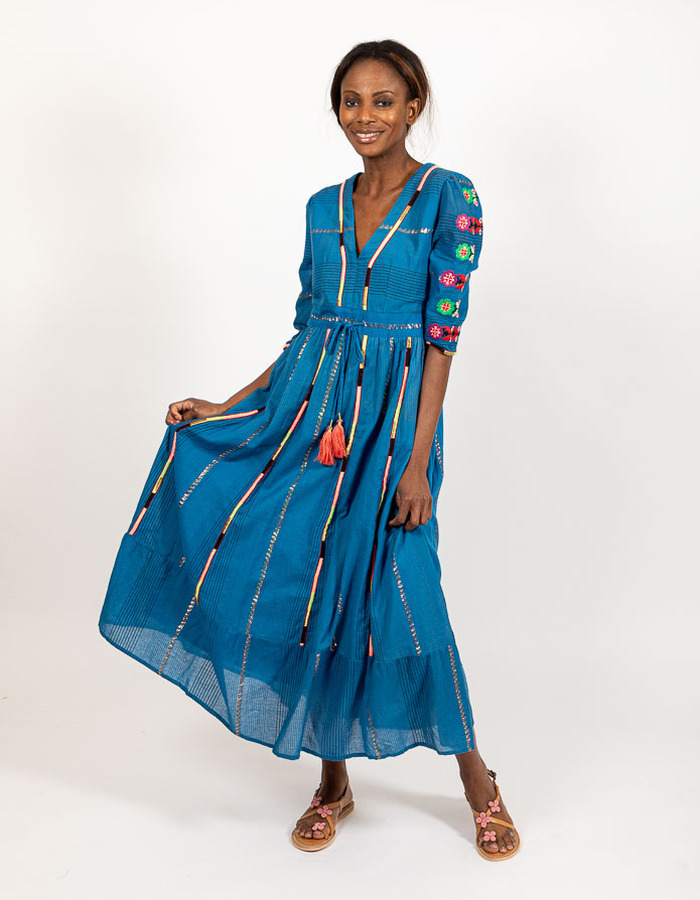 Rene Derhy kleed blauw