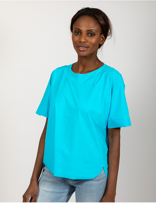 Due Amanti korte mouw bloes turquoise