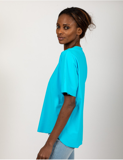 Due Amanti korte mouw bloes turquoise