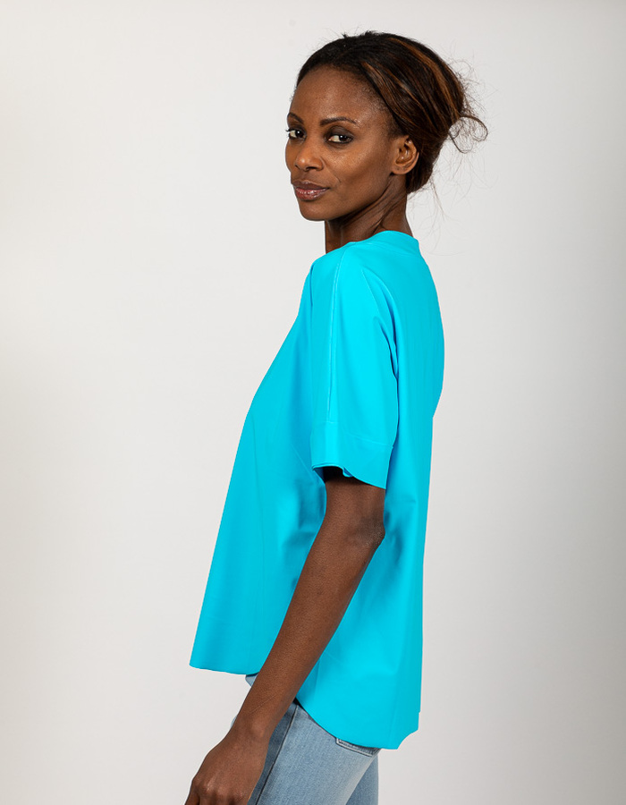 Due Amanti korte mouw bloes turquoise