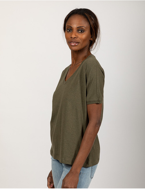 Due Amanti t-shirt korte mouw kaki