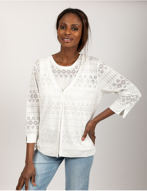 Leo & Ugo twinset gilet wit