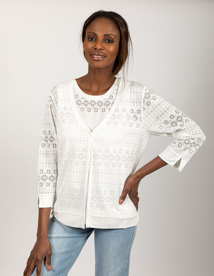 Leo & Ugo twinset gilet wit
