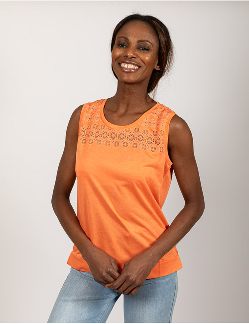 Leo & Ugo twinset gilet oranje