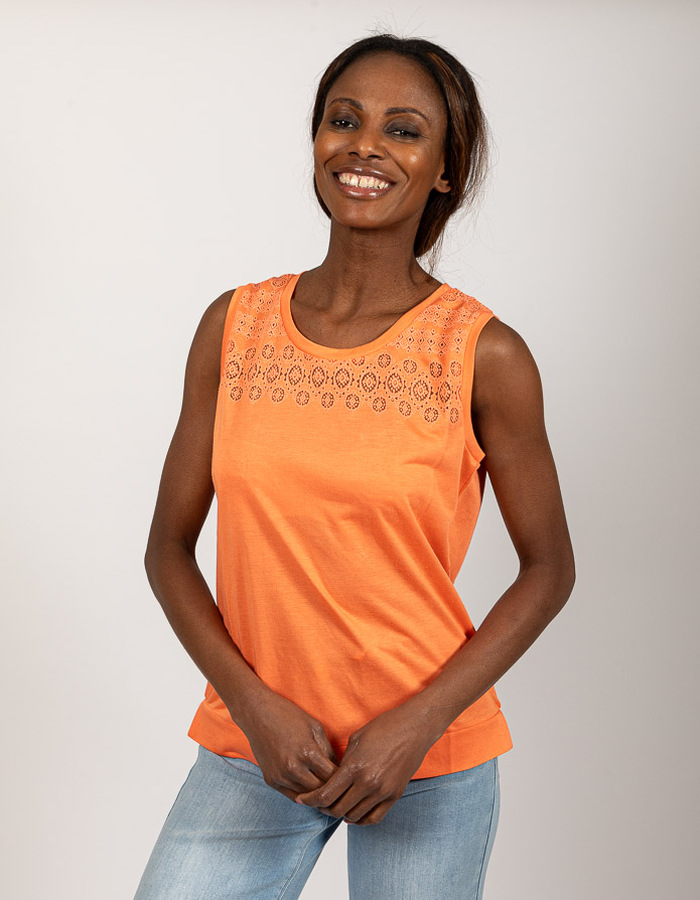 Leo & Ugo twinset gilet oranje