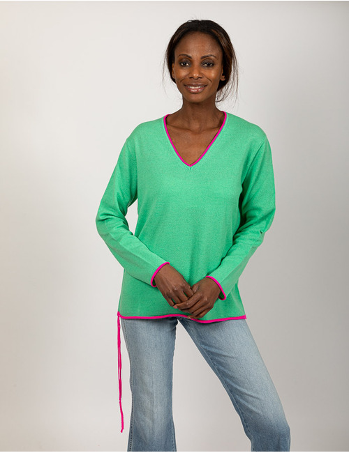 Due Amanti lange mouw pull groen