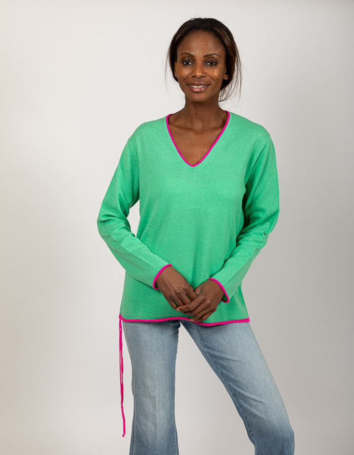 Due Amanti lange mouw pull groen