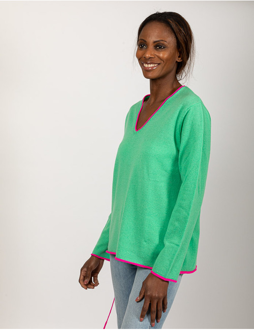 Due Amanti lange mouw pull groen