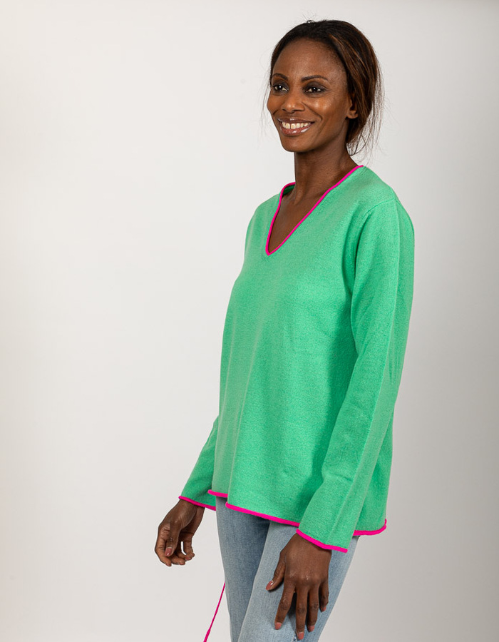 Due Amanti lange mouw pull groen