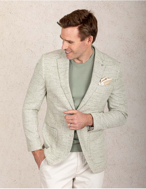 Modern Fit Geruite Blazer 
