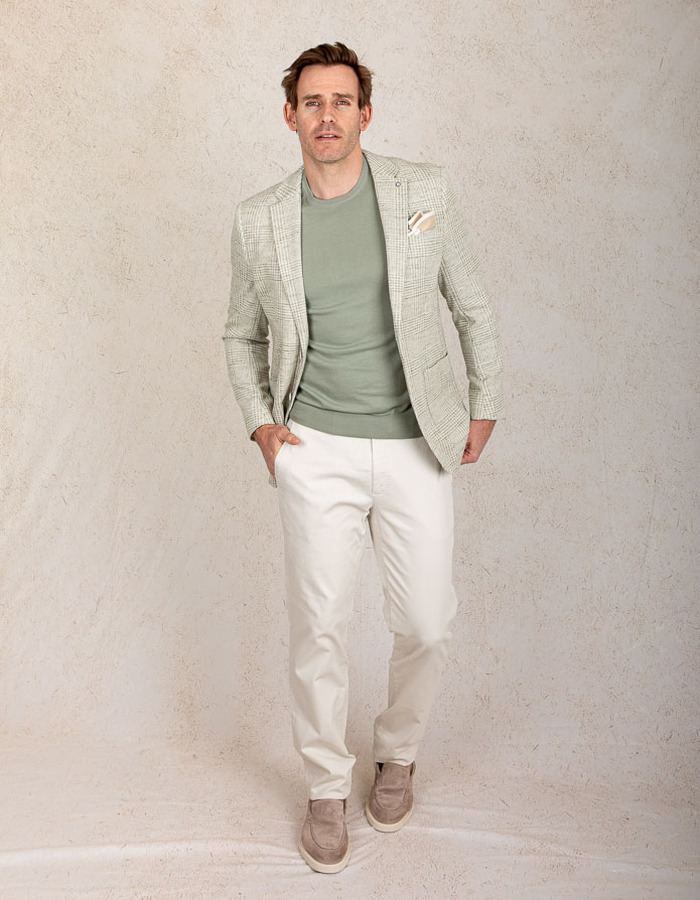Modern Fit Geruite Blazer 