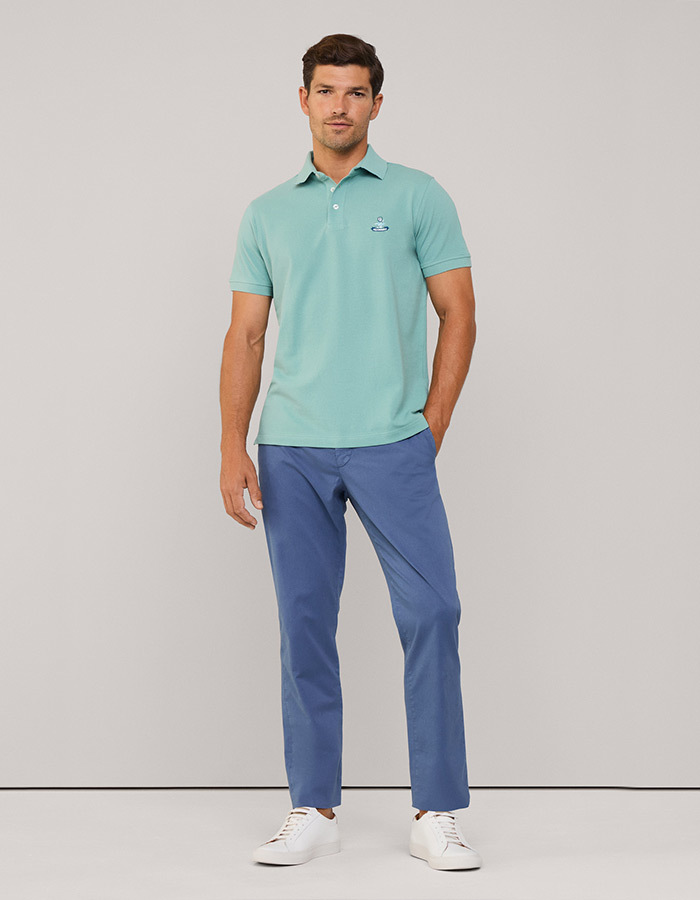 Regular Fit Pima Katoen Polo – Fanfare Green  