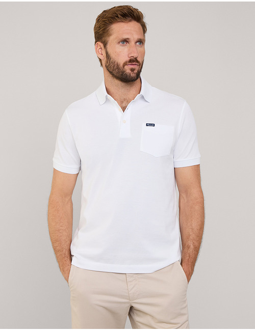 Regular Fit Polo van Pima Katoen met Borstzak  