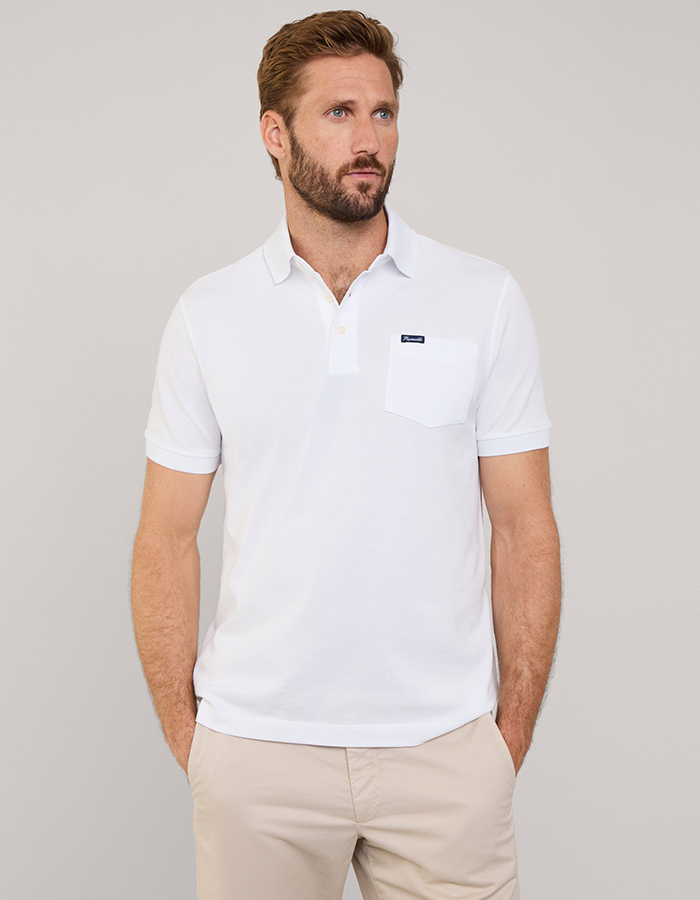 Regular Fit Polo van Pima Katoen met Borstzak  