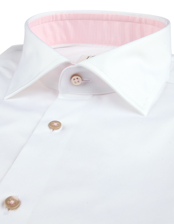 Fitted Body Wit Contrast Twill Overhemd  