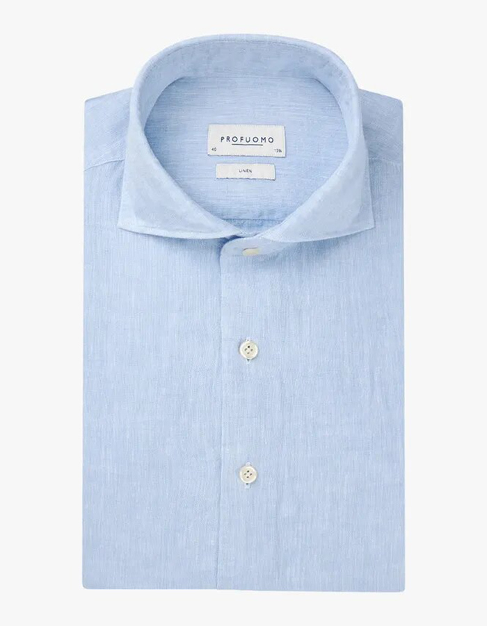 Lichtblauw Linnen Overhemd – Slim Fit  