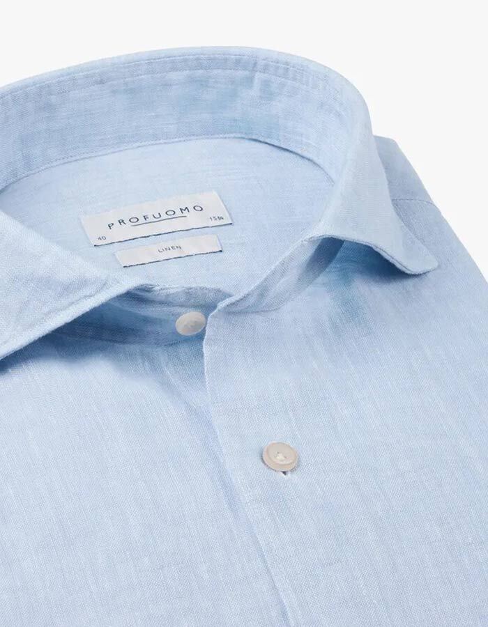 Lichtblauw Linnen Overhemd – Slim Fit  