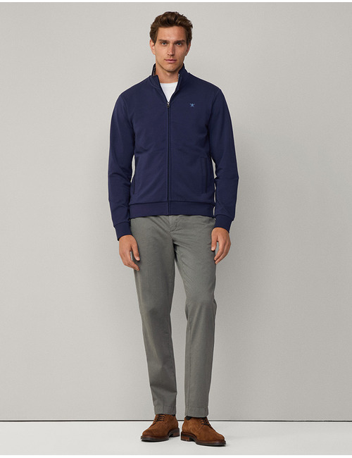 Nautical Stripe Full-Zip Sweat – Ink Blue  