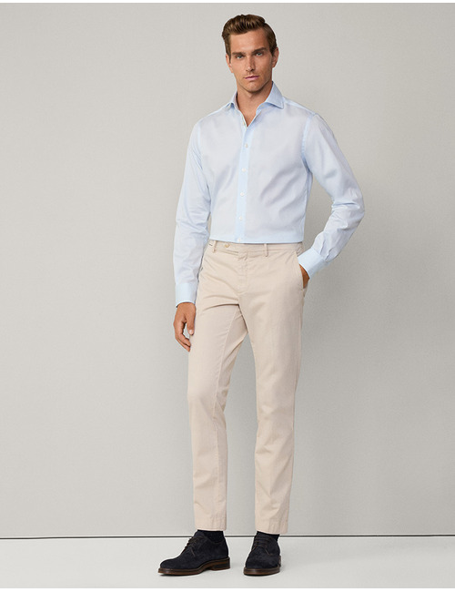 Tailored Fit Stripe Selvedge Shirt – Sky Blue  
