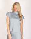 Drykorn korte mouw bloes blauw
