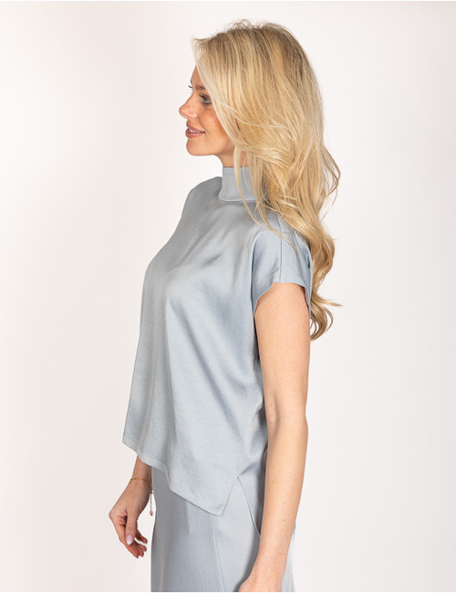 Drykorn korte mouw bloes blauw