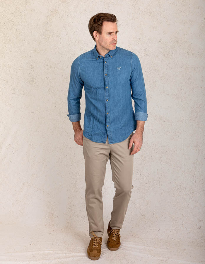 Regular fit denim hemd 