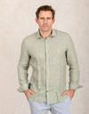 Slim fit linnen hemd in Green