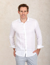 Slim fit linnen hemd in White