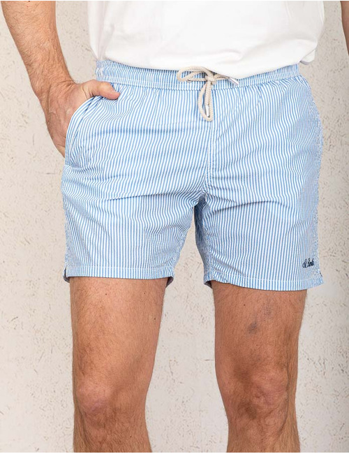 Blauw-wit gestreepte zwemshort
