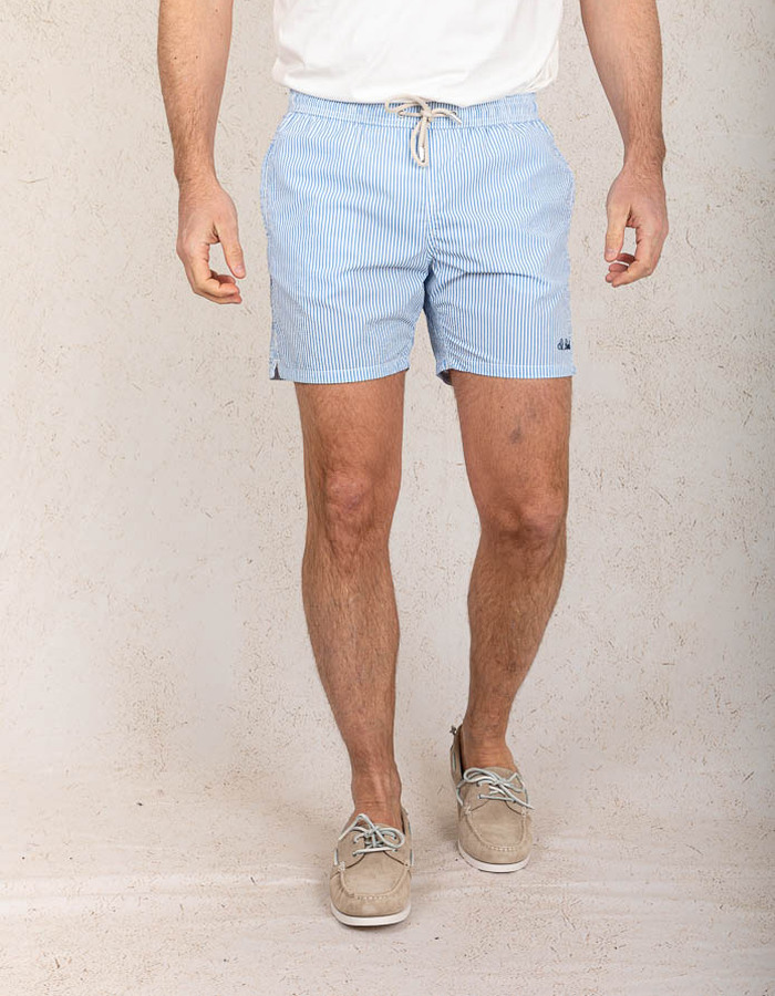 Blauw-wit gestreepte zwemshort